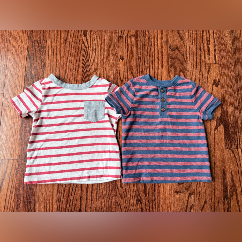 Set of 2 Old Navy Striped Boy T-shirts - Size 12 -18 months